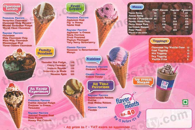 Baskin 31 Robbins Hyderabad, India Cuisines, Prices, Location & more